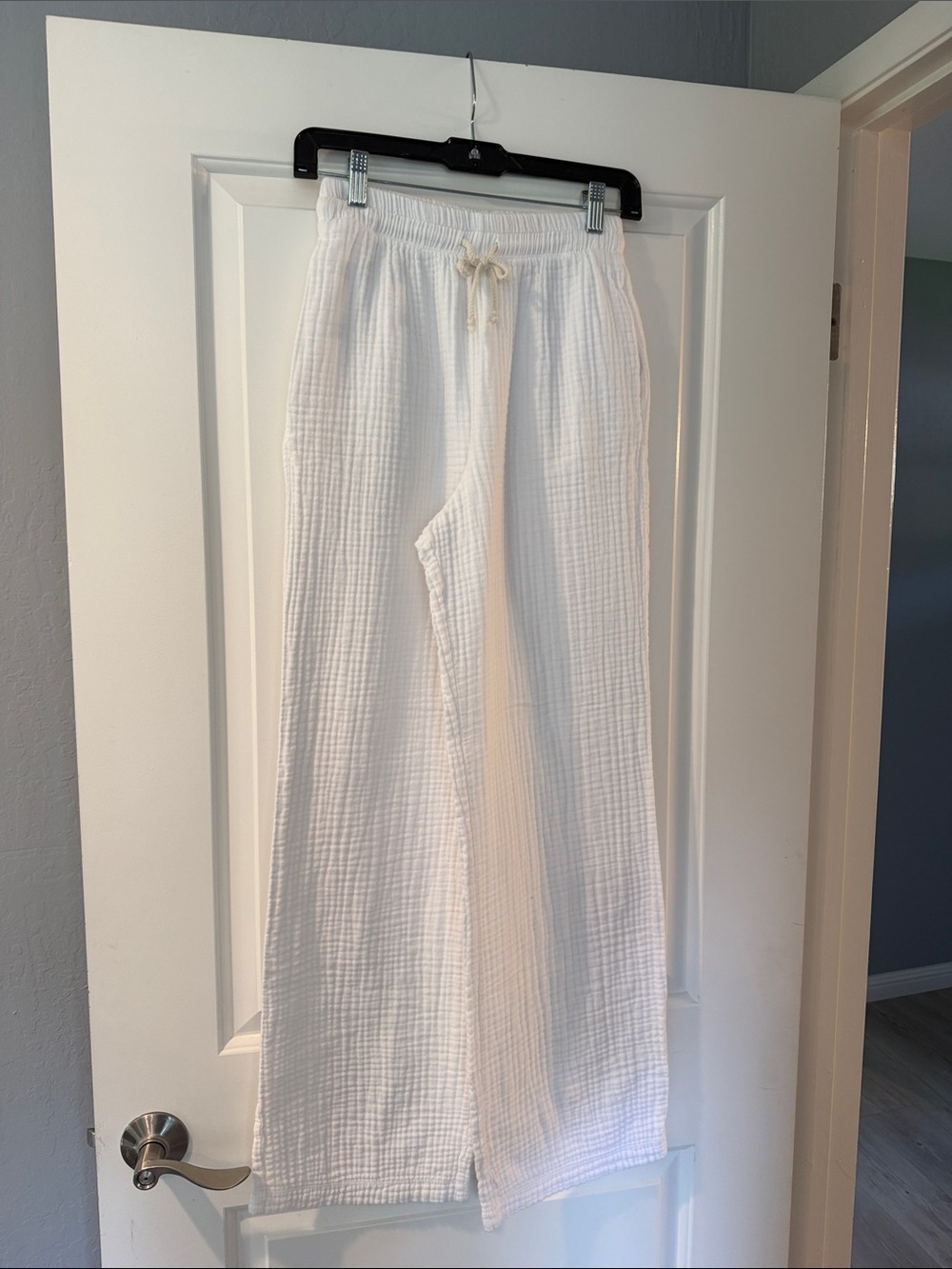 Donni White womens Cotton Gauze Lounge Pants